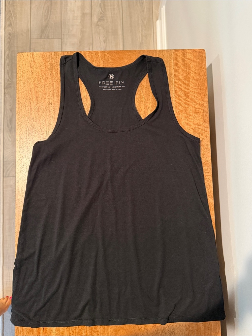 FreeFly Comfort On Black Racerback Tank- Women M
